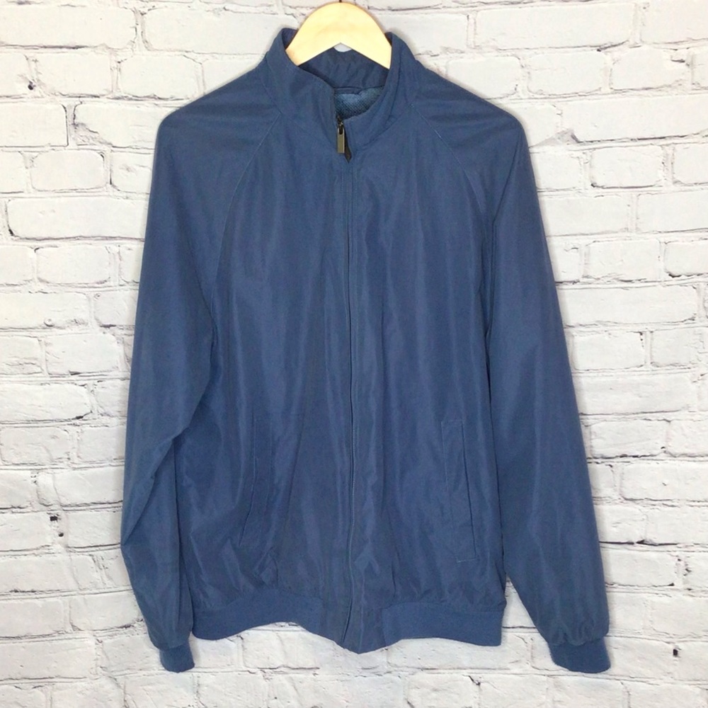 Croft & Barrow Blue Zip Up Lightweight Jacket Large
